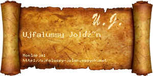 Ujfalussy Jolán névjegykártya