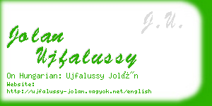 jolan ujfalussy business card